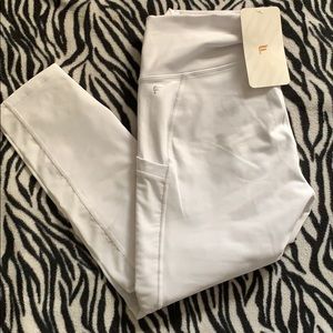 White Fabletics Workout Leggings